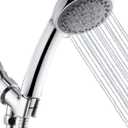 Shower Head, Axioblis 5 Function High Pressure Handheld ShowerHead with Shower Hose and Adjustable Bracket, Velynda (Silver)