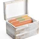 DRASTAR Index Card Holder, Index Card Organizer 3x5, Index Card Holder with Dividers for Desk, Index Card Storage Case, Note Card Box, Retro White