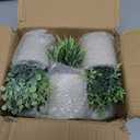 Artificial Potted Plants Set of 5, Realistic Faux Greenery in Cement Pots for Home Office Desk Bookshelf Decor, Small Fake Plants for Indoor Tabletop Decoration