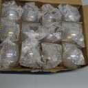 Liliful 12 Pcs Christmas Glass Ornaments for Crafts Fillable Glass Balls 2.36 Inch Removable Top Hanging Bulbs Ornaments for Christmas Tree DIY Craft Party Wedding Home Decor