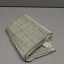 Sutuo Home Green Boho Curtain 52W x 18L inch White Striped Light Filtering Short Valance, 1 Panel Embroidery Bohemian Farmhouse Country Kitchen Window Treatment Decor for Small Closet