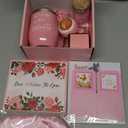 Spa Gift Basket with Bath Essentials- Pink Rose Relaxation Kit Set, Birthday Spa Items Box for Women, Wife, Mom, Sister, Mom, Her, Friends