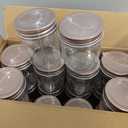 Novelinks 8 oz Clear Plastic Jars with Screw-On Lids - BPA-Free Refillable Storage Containers for Slime, Spices, Crafts, Kitchen & Home Organization (16 Pack,Rose Gold)