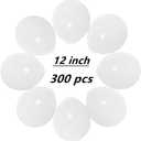300 Pack White Balloons 12 Inch White Latex Balloons Bulk for Party Supplies and Decorations