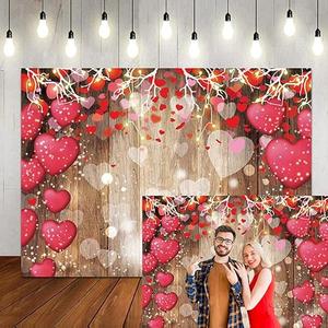LTLYH 10x8ft Valentine's Day Backdrop, White, Wood