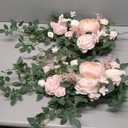 Ling's moment 2pcs Dusty Rose Artificial Flower Garland Floral Swags Centerpieces Blush Wedding Arch Flower Greenery Arrangements for Sweetheart Table Wall Window Home Garden Outdoor Decor