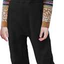 Girls Fleece Overalls Kids Warm Winter Loose Casual Jumpsuits with Pockets 5-14 Years (Black)