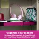 LockerMate Adjust-A-Shelf Locker Shelf for School Organization, Adjustable 12-15", Holds Up to 10 lbs, Pink
