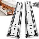 Heavy Duty Drawer Slides Full Extension Side Mount 14 16 18 20 22 24 26 28 30 32 34 36 40 Inch 150 Lbs Metal Dresser Cabine Rails Tracks Glides Runner 1 Pair (Without Lock, 26 Inch)