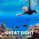 OutdoorMaster Stingray Kids Swim Goggles with Nose Cover, Swim Diving Mask for Kids, Anti-Fog Swimming Goggles for Boys and Girls, Age 5-12 (Blue Frame+Clear Lens)