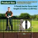 Decorative Garden Fence, 5 Panels No Dig Fence, 32 in(H) x 12.08 ft(L) Animal Barrier for Dogs Rabbits, Rustproof Metal Arched Decorative Garden Fences for Flower Bed, Outdoor, Yard, Patio