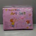 DLUCKY 208 PCS Art Supplies, Drawing Art Kit for Kids Adults Art Set with Double Sided Trifold Easel, Oil Pastels, Crayons, Colored Pencils, Watercolor Pens Gift for Girls Boys Artist, Pink