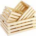 ZENFUN 3 Pack Wooden Nesting Crates with Handles, Decorative Hand Crafted Wood Box Nesting Crate Farmhouse Storage Basket Container for Display and Organization, Home Centerpieces