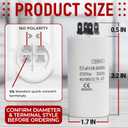 55 MFD Garage Door Opener Capacitor, Compatible with Old Type LiftMaster 30B532, 250V CBB60 Replacement