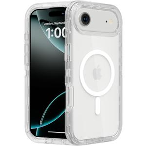 Follaroma for iPhone 17 Air Case, Compatible with MagSafe, Dual Layer Transparent Magnetic Phone Case, Heavy Duty Anti-Drop Shockproof Protection Phone Cases for iPhone 17 Air, 6.5 inch, Clear