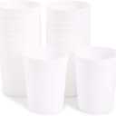 Juvale White Stadium Cups, Reusable Plastic Party Tumblers (16 Oz Plastic Cups, 16 Pack)