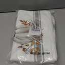 Fall Placemats Thanksgiving White Pumpkin Leaf Branch Tablemats for Dinner Table Gray Stripes Autumn Table Mats for Thanksgiving Day Holiday Cotton Linen Washable Set of 6