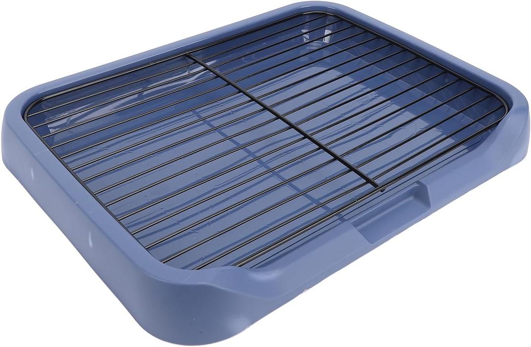 Dog Potty Tray, Removable Portable Dog Litter Box Indoor Puppy Pee Pad Holder with Grille for Small and Medium Dogs, Stable Structure, Safe Material