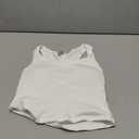 Danysu Women Rib Tank Top Padded Workout Top Square Neck Crop Tank Fitted Basic Cami Tops (X-Large, Angel White Solid)