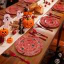 WELLIFE 20PCS Spider Web Party Plates  Red Plastic Dinner & Dessert Plates for Kids Birthday, Spider Theme Parties & Superhero Party Supplies