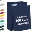 OcePor 100 Sheets Navy Blue Cardstock Paper, Colored Printer Paper 8.5 x 11, Thick Construction for Cards Making, ScrapbookOffice Printing, Invitations, CertificatesDIY Crafting 92 lb/250gsm