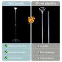 Hanna Roberts Clear Acrylic Tabletop Balloon Holder Kit, 25.6 inch 10 Pack Balloon Stick Holder with Base for Centerpiece Party Decorations (Balloons Not Included)