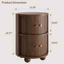 17.76''W Fluted Nightstand with 2 Sliding Doors, 2-Tier Storage, Walnut, 1 Pack