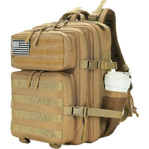Lovelinks21 25L Military Tactical Backpack Small Assault Pack Molle Daypack for Men and Women for Work Travel Gym Outdoor Hiking Camping (Khaki)