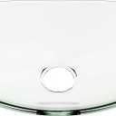YIMAI Glass Vessel Sink, Above Counter Oval Bathroom Vanity Sink, 18.5" x 11.8" Clear Tempered Glass for Modern Bathrooms, Vanity, Powder Room, Guest Bathroom