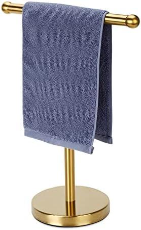 Hand Towel Holder Gold, Hand Towel Rack Stand with Heavy Weighted Base, Countertop Hand Towel Holder Stand for Bathroom，SUS304 Stainless Steel (Gold)