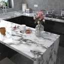 Black Marble Contact Paper 23.7 x 196 Inches Peel and Stick Wallpaper Vinyl Film Self Adhesive Removable Waterproof Wall Paper for Kitchen Countertop Cabinet Backsplash Shelf Liner