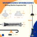 Upgrade MVWB865GW0 MVWB835DW0 MVWB835DW1 MVWB835DW2 MVWB835DW4 MVWB835DC4 Suspension Rods(4PCS), Washing Machine Suspension Rod (4PCS),for Maytag MVWB835DC0 & for Whirlpool WTW8040DW0