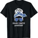 Colon Cancer Awareness Month Messy Bun Mother Blue Ribbon T-Shirt M