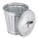 Silver Mini Galvanized Can with Lid (9.5X9X6.3CM), Metal Rubbish Bin, Flower Pot Pen Holder, Mini Wastebaskets Suit for Desk, Office, School, Dorm Room and Vanity