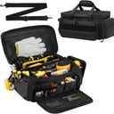 Tool Bag 17Inch | 18-Pocket Portable Tool Box Organizer Storage,Lightweight Tool Box,Tactical Bag,Carrying Toolbag,Multi-functional Bag for Electrician,Repairman,Carpenters,Mechanics,Handyman(Black)