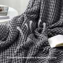Bedsure Cooling Cotton Waffle King Size Blanket - Lightweight Breathable Summer Blanket of Rayon Derived from Bamboo for Hot Sleepers, Luxury Throws for Bed, Couch and Sofa, Dark Grey, 104x90 Inches