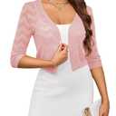 Women's 3/4 Sleeve Bolero Shrug Lightweight Cropped Short Cardigan Sweaters for Dresses, S