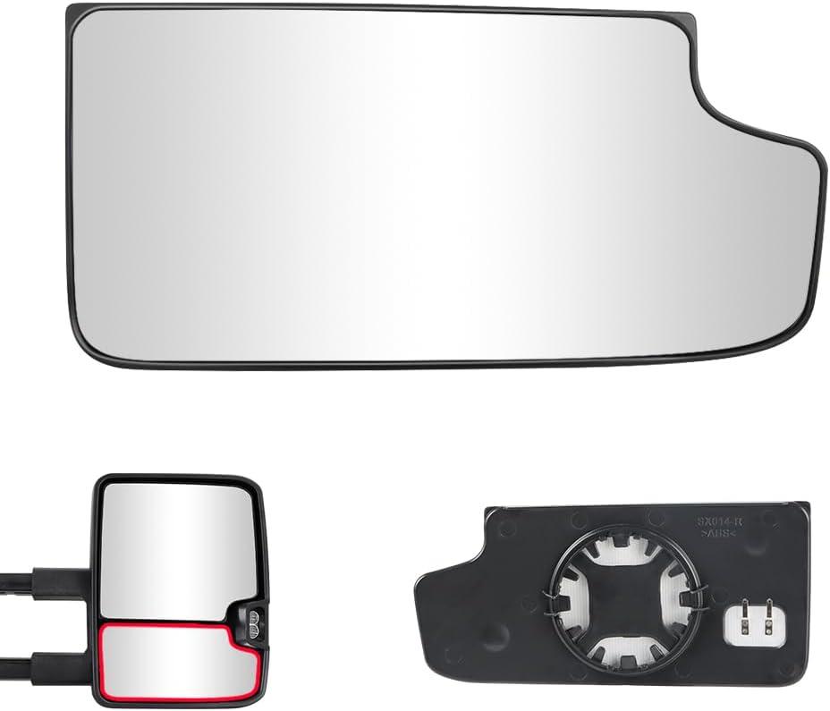 Senzeal Passenger Side Mirror Heated Lower Tow Mirror Glass Replacement for Chevy Silverado 1500 2014-2017 GMC Sierra 1500 Silverado Sierra 2500 3500 HD 2015-2017 View Side Mirror Replaces 23444113