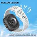 Watch Band Compatible with Samsung Galaxy Watch Ultra 47mm, Breathable Hollow-out Sport Band for Women Men Soft Silicone Galaxy Watch 7 Ultra Replacement Band-White