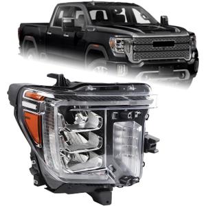 Duolctarms Full LED Headlight Headlamp Assembly Compatible for 2020 2021 2022 2023 GMC sierra 2500 3500HD SLT/AT4/Denali Right Passenger Side GM2503513 85149464