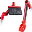 Multi-Angle Gutter Cleaning Tools from the Ground - Gutter Cleaner tool attachment for Threaded Poles - Gutter Scoop & Brush for rain gutter cleaning and leaf removal from Gutter Guard