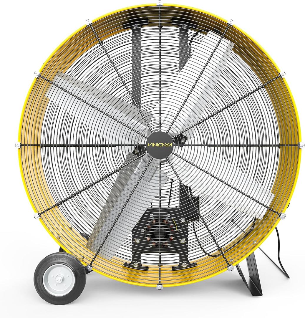 High Velocity Floor Fan, 3-Speed Industrial Shop Fan, High Velocity Heavy Duty Metal Fan for Workshop, Garage,Warehouse,Factory (2 Pack-42 Inch)