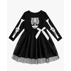 Vieille Toddler Girls Halloween Tulle Dress Long Sleeve Pumpkin Princess Tutu Dresses Fall Clothes 3 Years Size