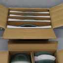 GBHOME Ceramic Dinnerware Sets for 4, 12 Pieces Stoneware Plates and Bowls Sets, Scratch Resistant Dishes, Dishwasher & Microwave Safe, Reactive Glaze-Earth Green