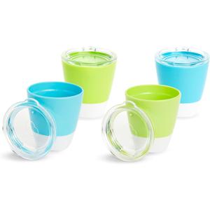 Munchkin Splash Open Toddler Cups with Training Lids, 7 Ounce, 4 Pack, Blue/Green