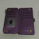 Strapurs for iPhone 14 Plus Detachable Wallet Case Compatible with Magsafe, RFID Blocking 9-Card Holder Zipper Wrist Strap Lanyard PU Leather Magnetic Phone Case for iPhone 14 Plus 6.7", Purple
