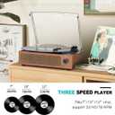 Vinyl Record Player with Speakers Vintage Turntable for Vinyls Records Belt-Driven Turntables 3-Speed Bluetooth Playback Headphone AUX RCA Line LP Vinyls Players for Sound Enjoyment Retro Brown