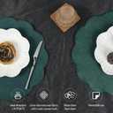 AHHFSMEI Round Faux Linen Placemats Set of 4 Heat Resistant Non-Slip Stain Proof Table Mats for Kitchen Dining Elegant Decor Place Mats (Forest Green,4)