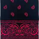 Sosun 22x22 Bandana, Face Mask, Square Scarf, Headwear, Multipacks Made From 100% Cotton (Black, Black/Turquoise/Black/Pink)