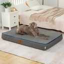 Orthopedic Memory Foam Giant Dog Bed - 6" Thick Beds for Large Sized Dog - Waterproof Removable Washable Cover & Wrap-Around Zipper - Ultimate Comfort & Easy Maintenance, Dark Grey (53.0"L x 36.0"W x 6.0"Th)